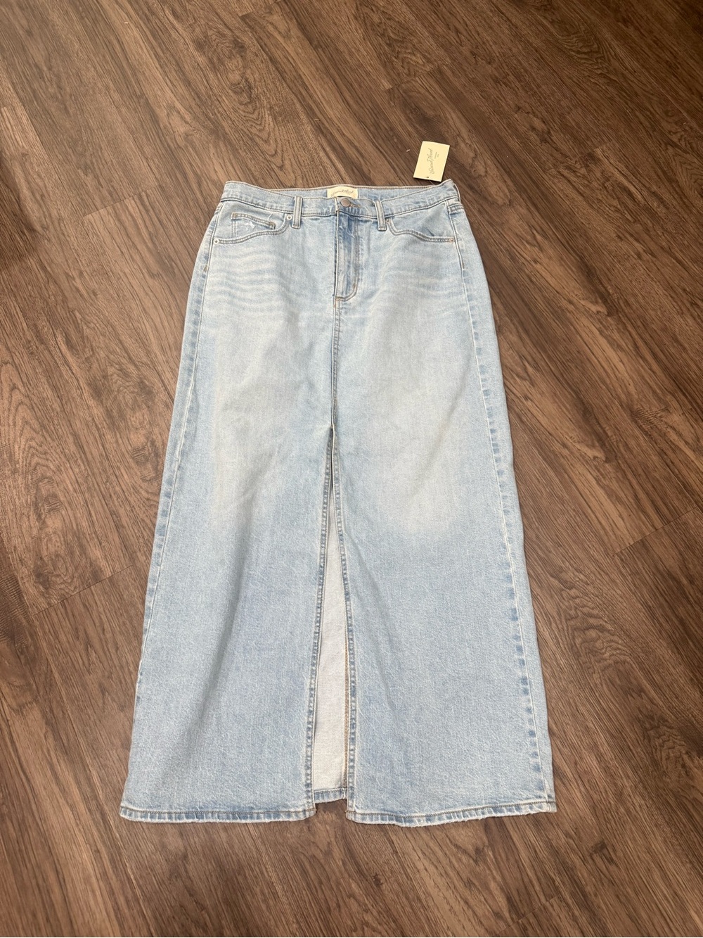 Universal Thread Light Blue Wide-Leg Denim Skirt-Front Jeans